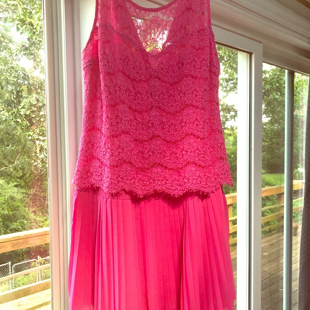 Pink mesh & lace dress!